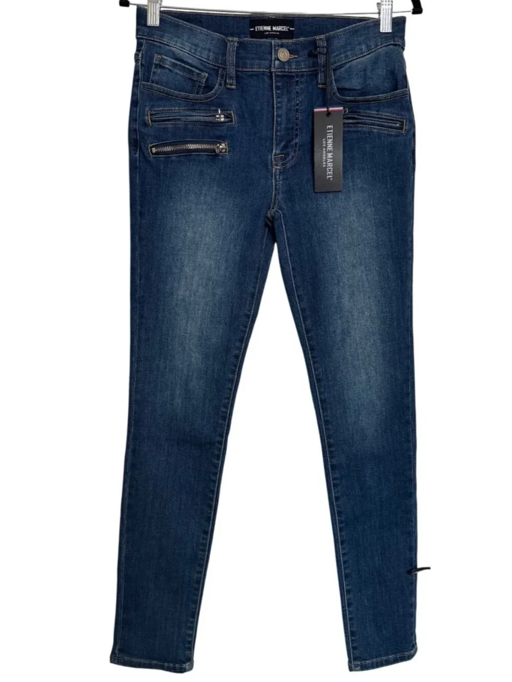 Etienne Marcel Size 27 Jeans Zipper Pocket Embellished EM7034 NWT Skinny Ankle